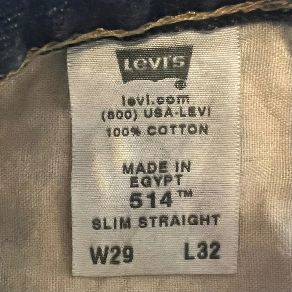 Levis 514 Slim Straight Mens Jeans Blue Medium Wash 29x32 100% Cotton Denim